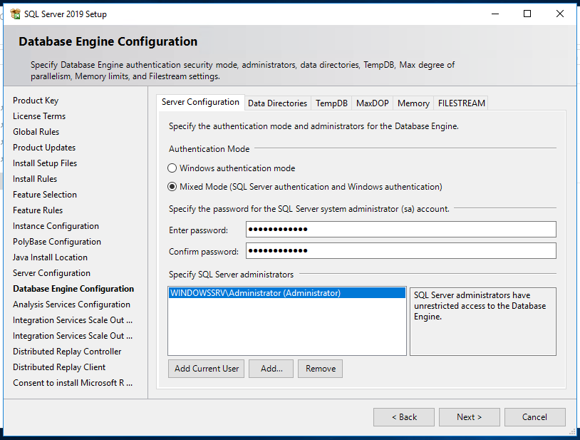 Установка MySQL Server 2019 Enterprise