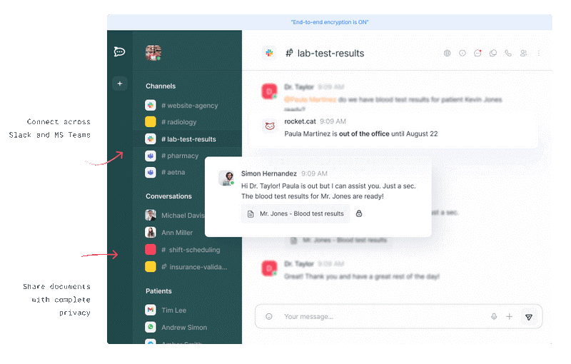 интерфейс Rocket.Chat интерфейс Rocket.Chat